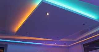 Натяжной потолок с подсветкой Чайковский, цена от 2065 руб.